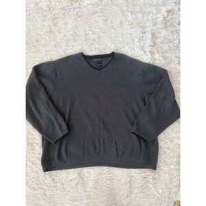 SADDLEBRED XXL Mens Gray V-Neck‎ Long Sleeve Cotton Sweater Top